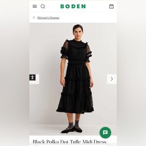 Black Tulle Polkadot Midi Dress - Very Wednesday Adams
